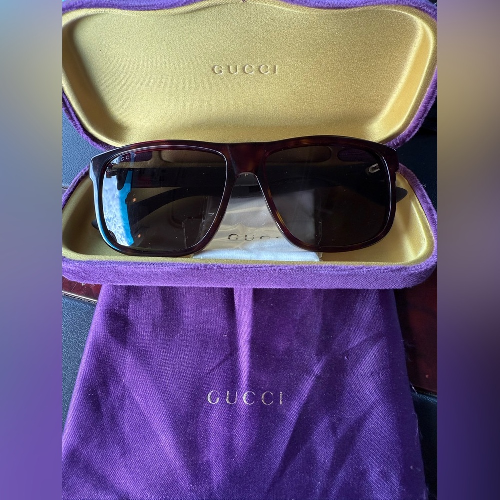 NEW Gucci Polarized Tortoise Shell Sunglasses GG0010S